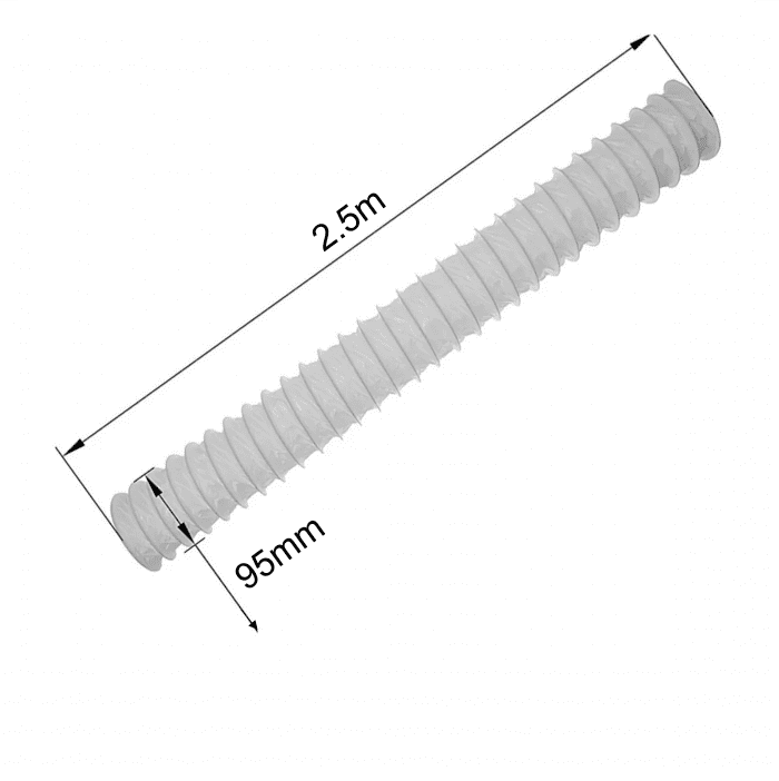 Tubo Vapor Para Secadora 95 mm x 2,5 Metros - Corrugado