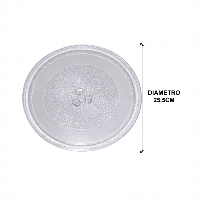 Plato De Cristal Horno Microondas - Diámetro 25,5cm