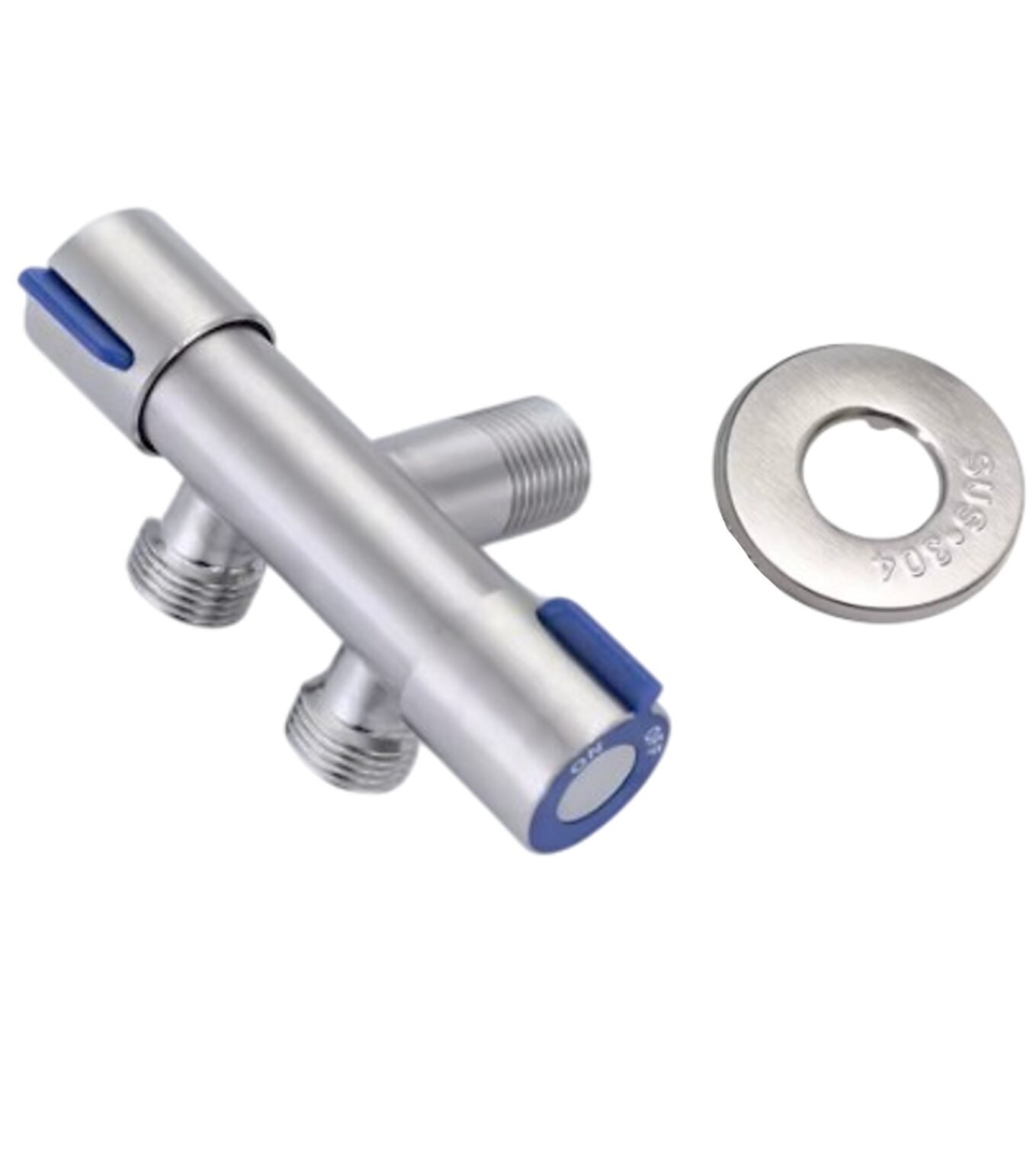 Llave angular doble 1 2 de acero inoxidable my home solutions