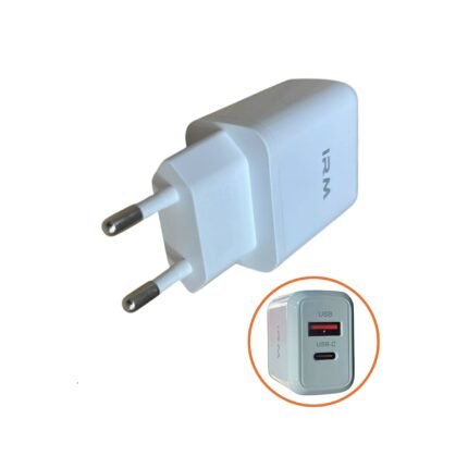 Cargador Enchufe Dual USB y Tipo C - Carga Rápida