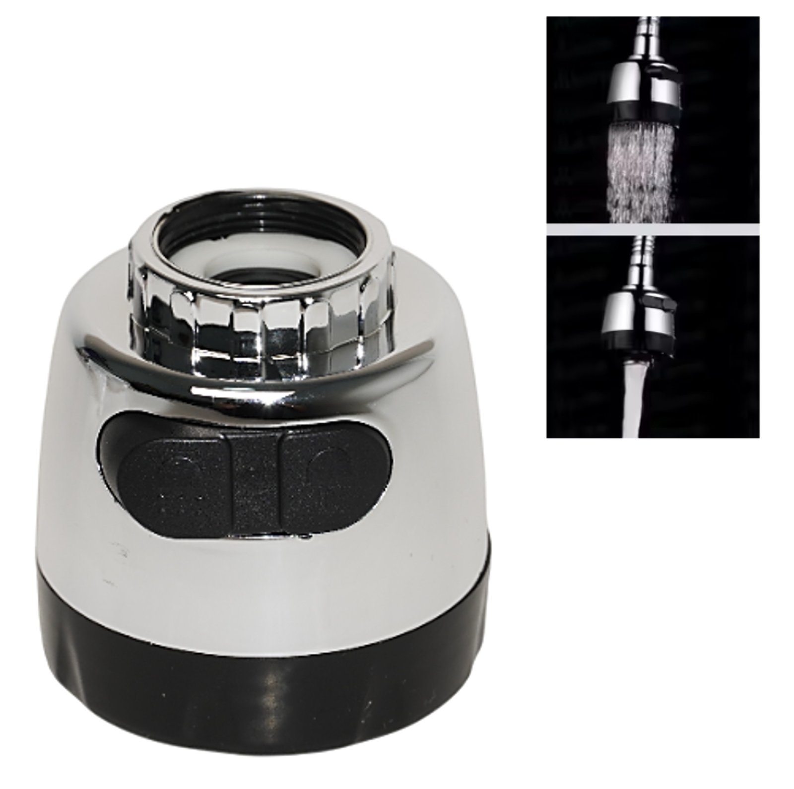 Adaptador de Grifo de Agua Giratorio 360° Negro