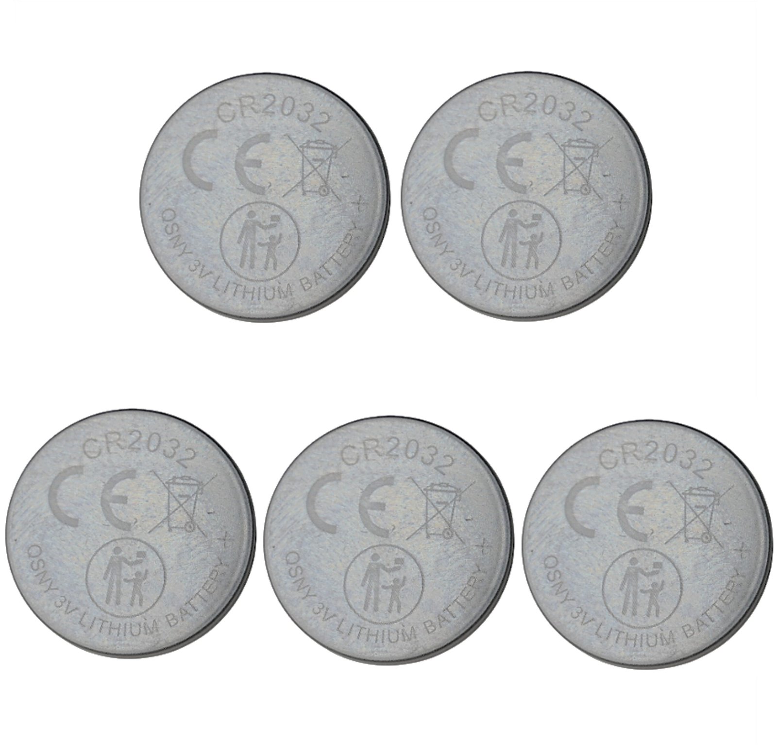 Batería CR2032 3V Litio Pilas Botón - 5 Unidades