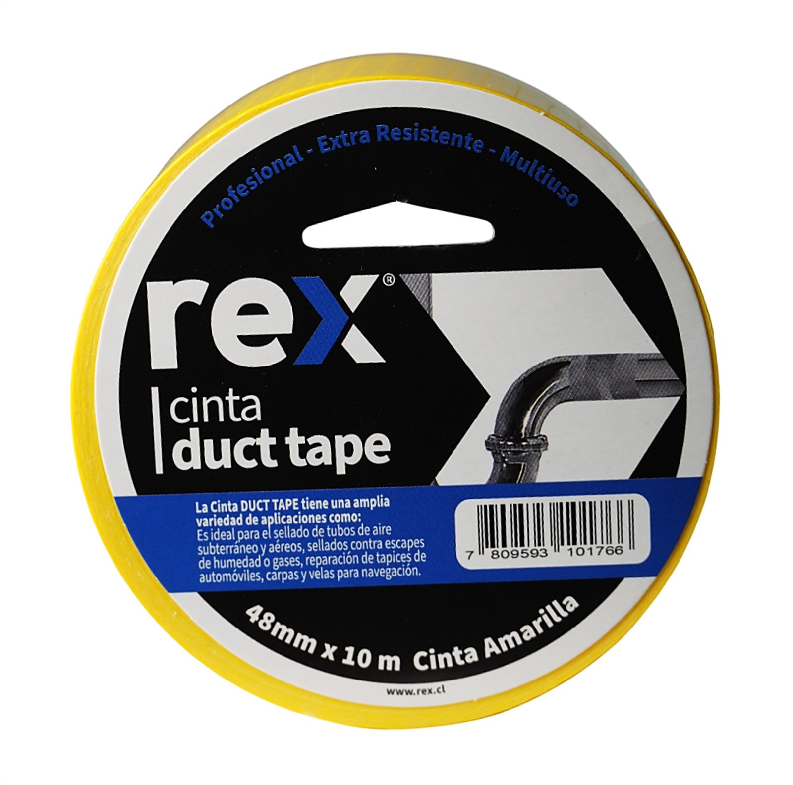 Cinta Adhesiva Duct Tape 48mm x 10m Amarilla