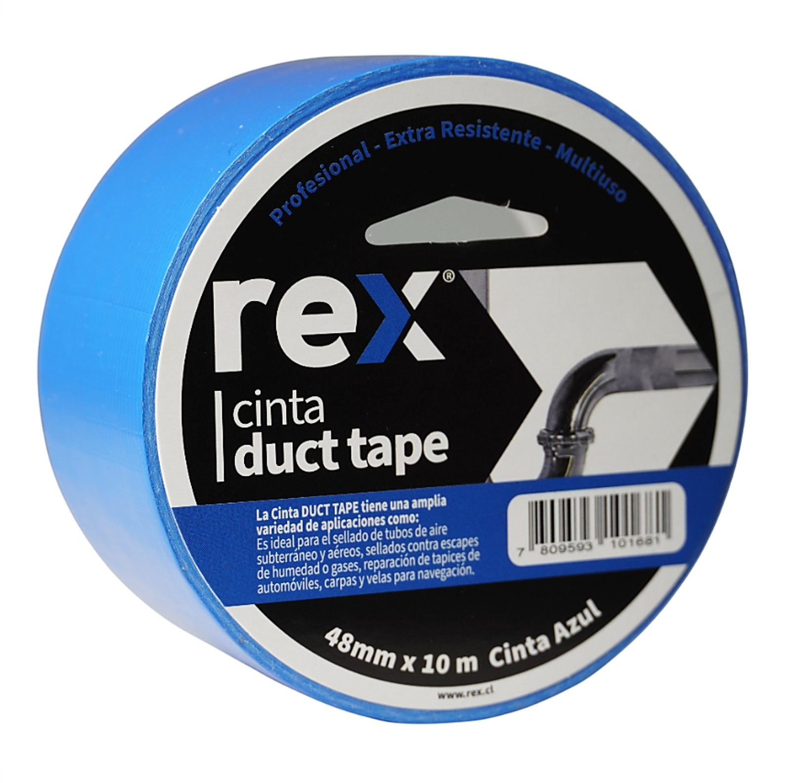 Cinta Adhesiva Duct Tape 48mm x 10m Azul