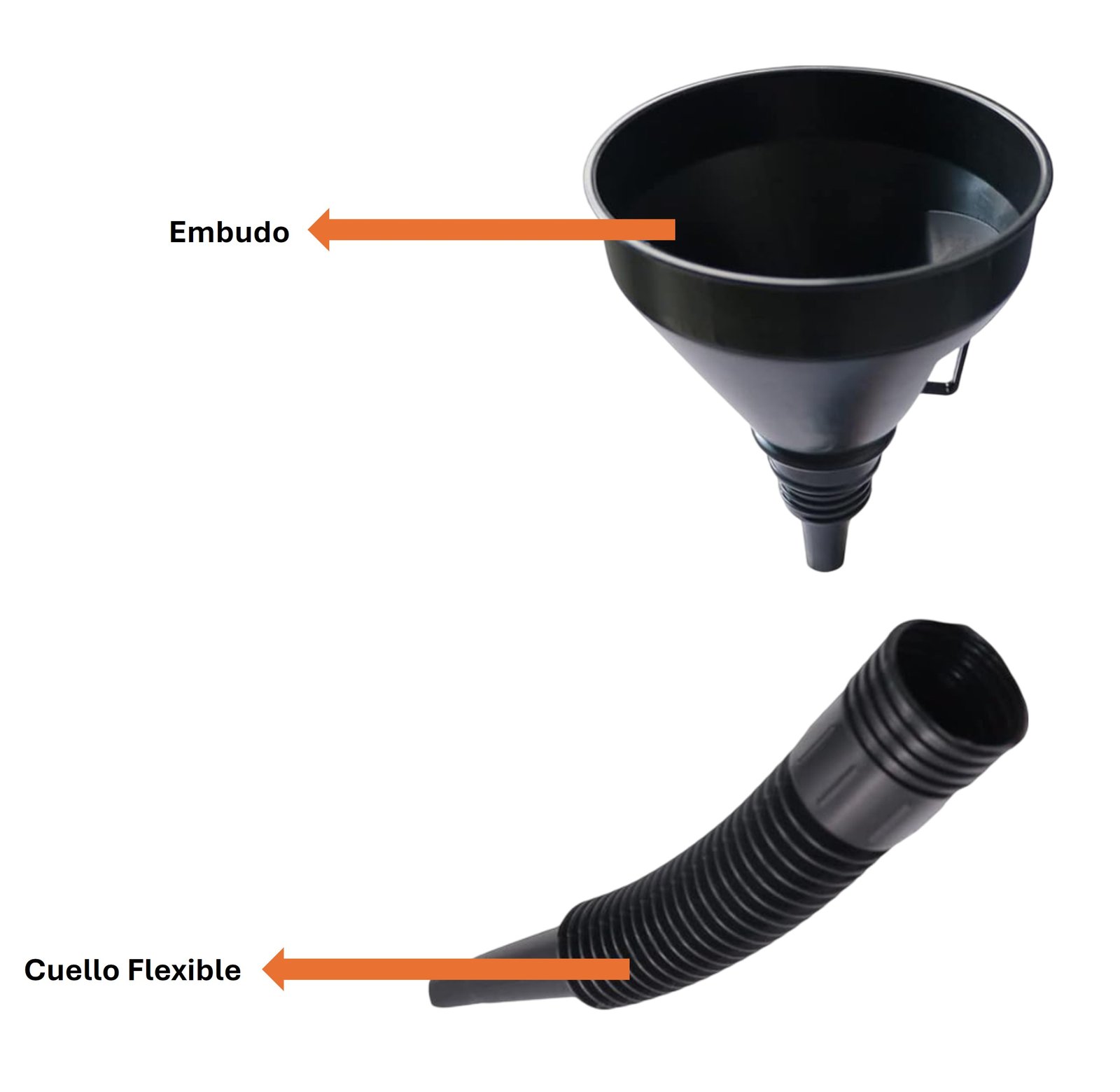 Embudo Plástico Con Cuello Flexible Multiusos
