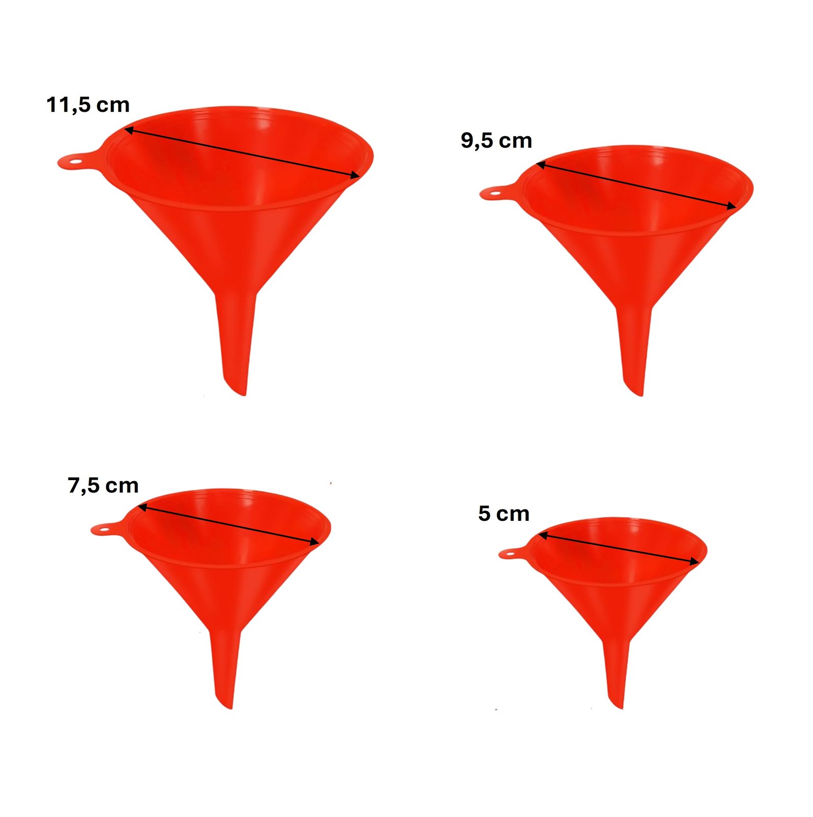 Set de 4 Embudos Plásticos Multiusos Repostería