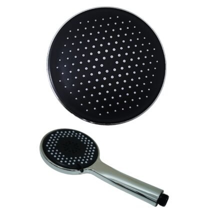 Set Plato Ducha Redondo + Mango Ducha Negro
