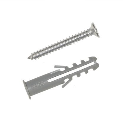 Tarugo con Tornillo 6x30 mm - 50 Piezas