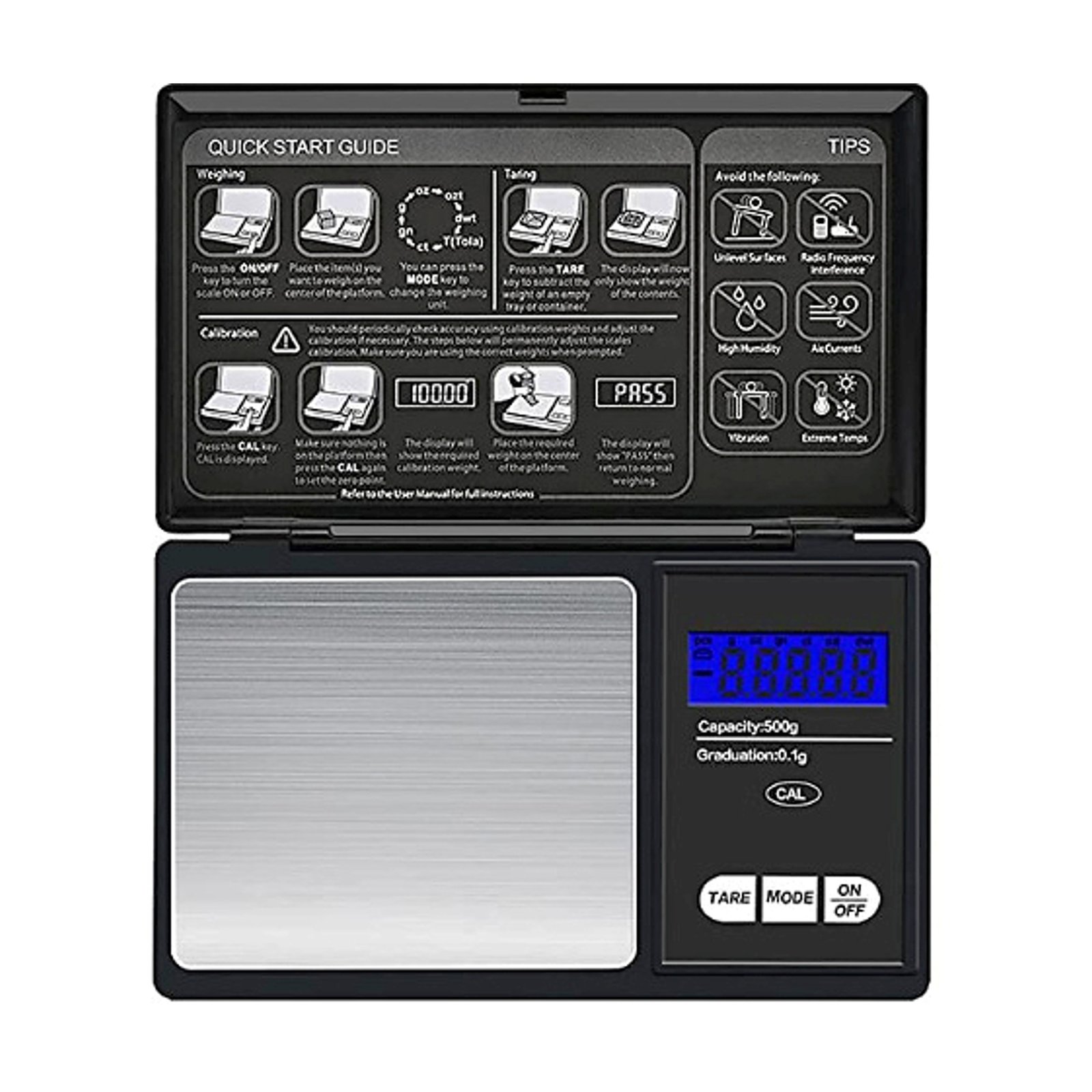 Balanza Pesa Digital De Precisión 0 - 500 gramos