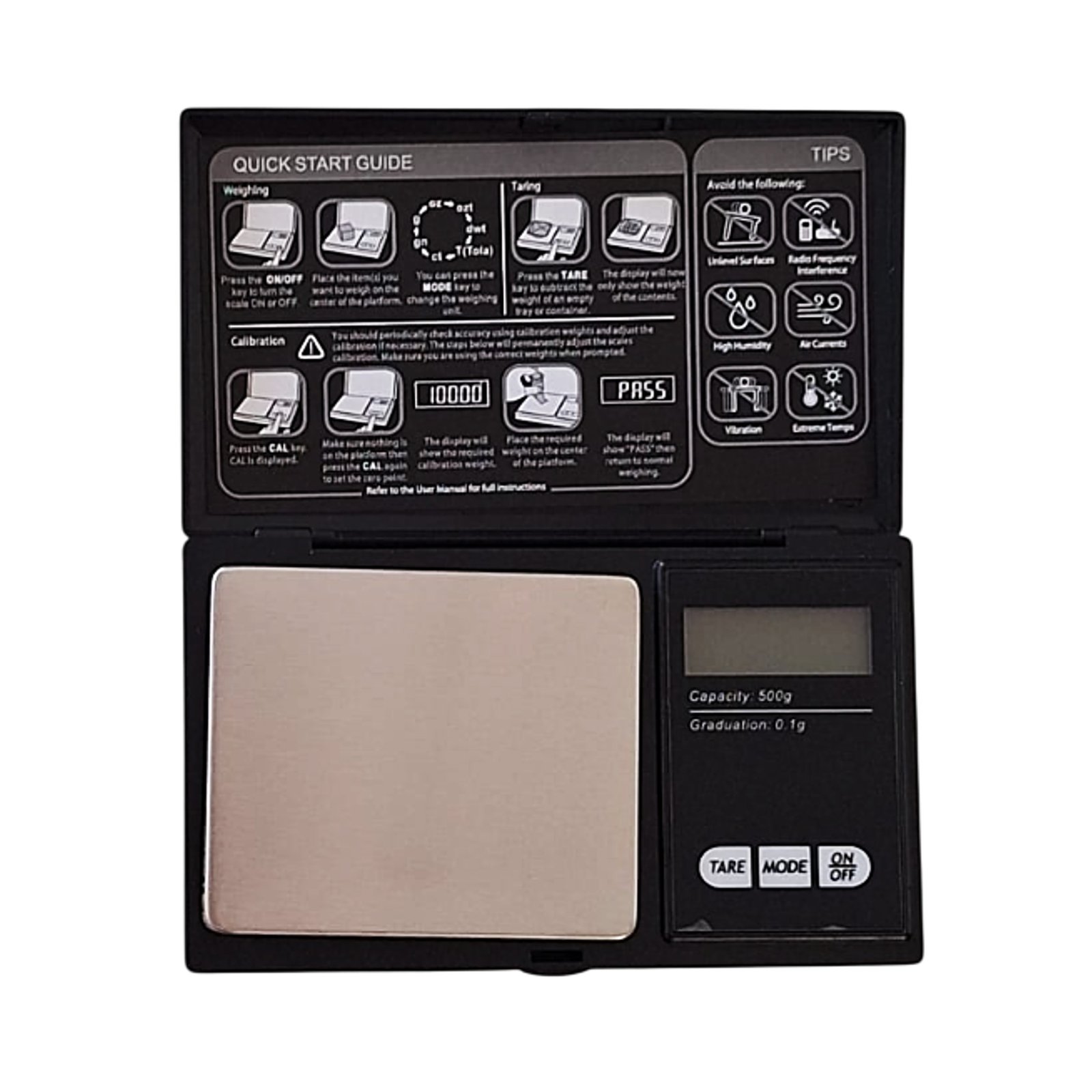 Balanza Pesa Digital De Precisión 0 - 500 gramos