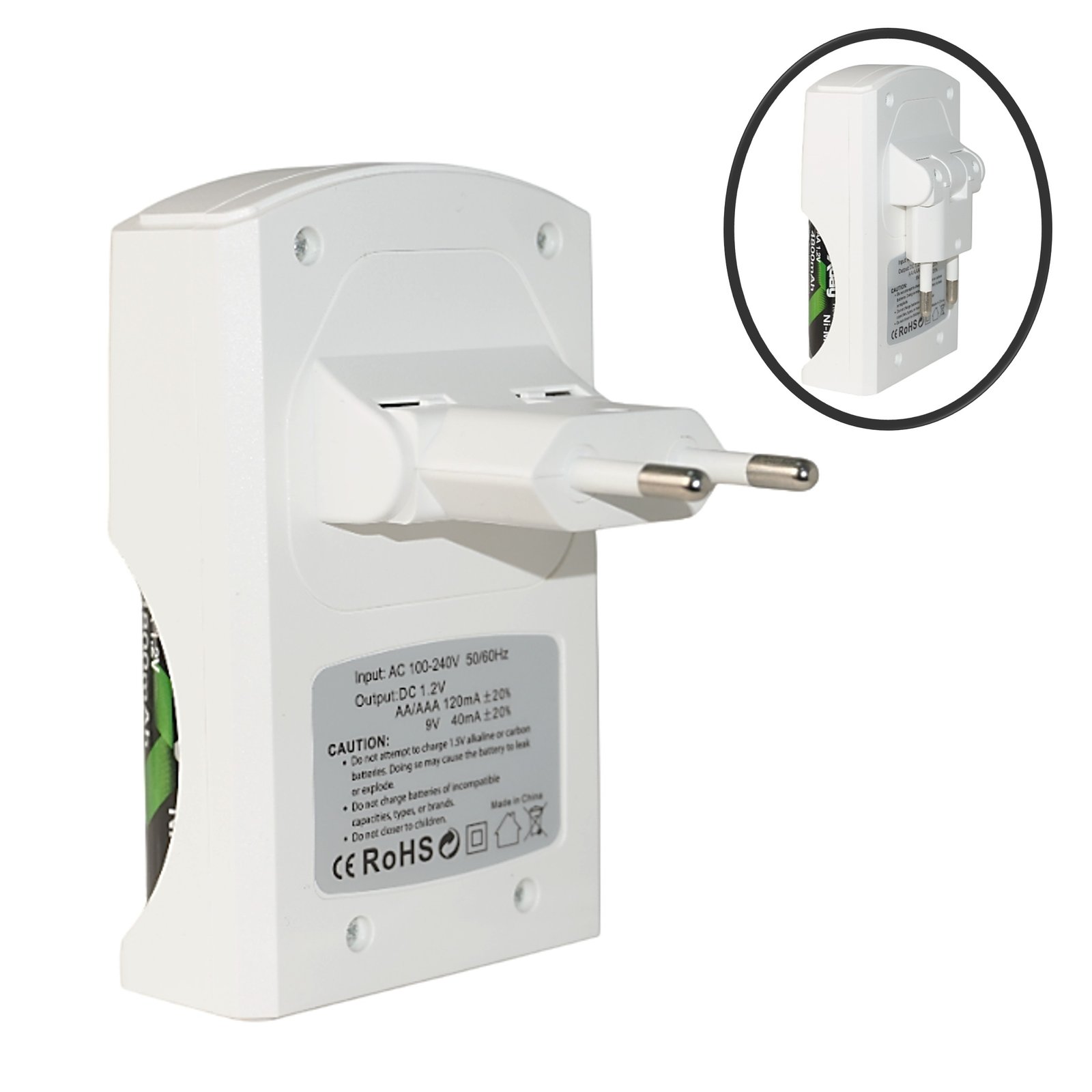 Cargador De Baterías Pilas AA, AAA y 9V