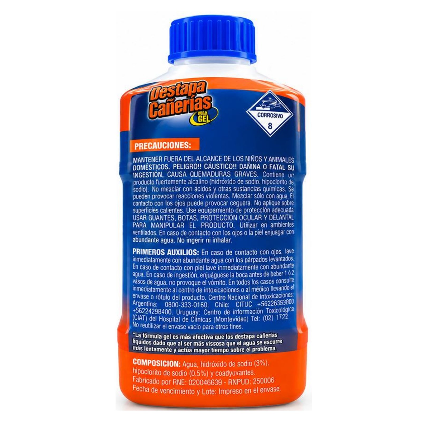 Destapa Cañerías Max Gel 3 en 1 de 500 ml - Merclin