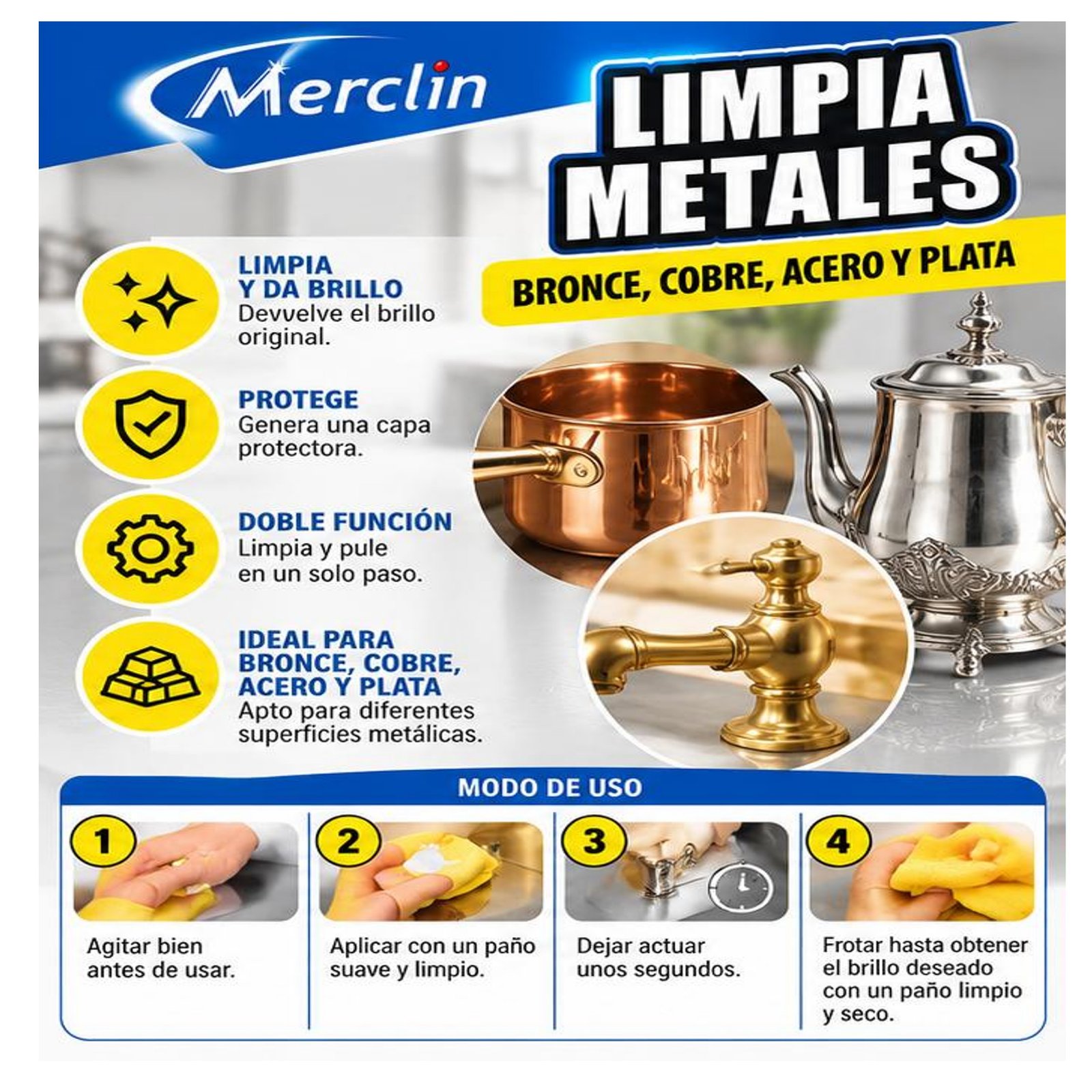 Limpia Metales 450ml - Merclin