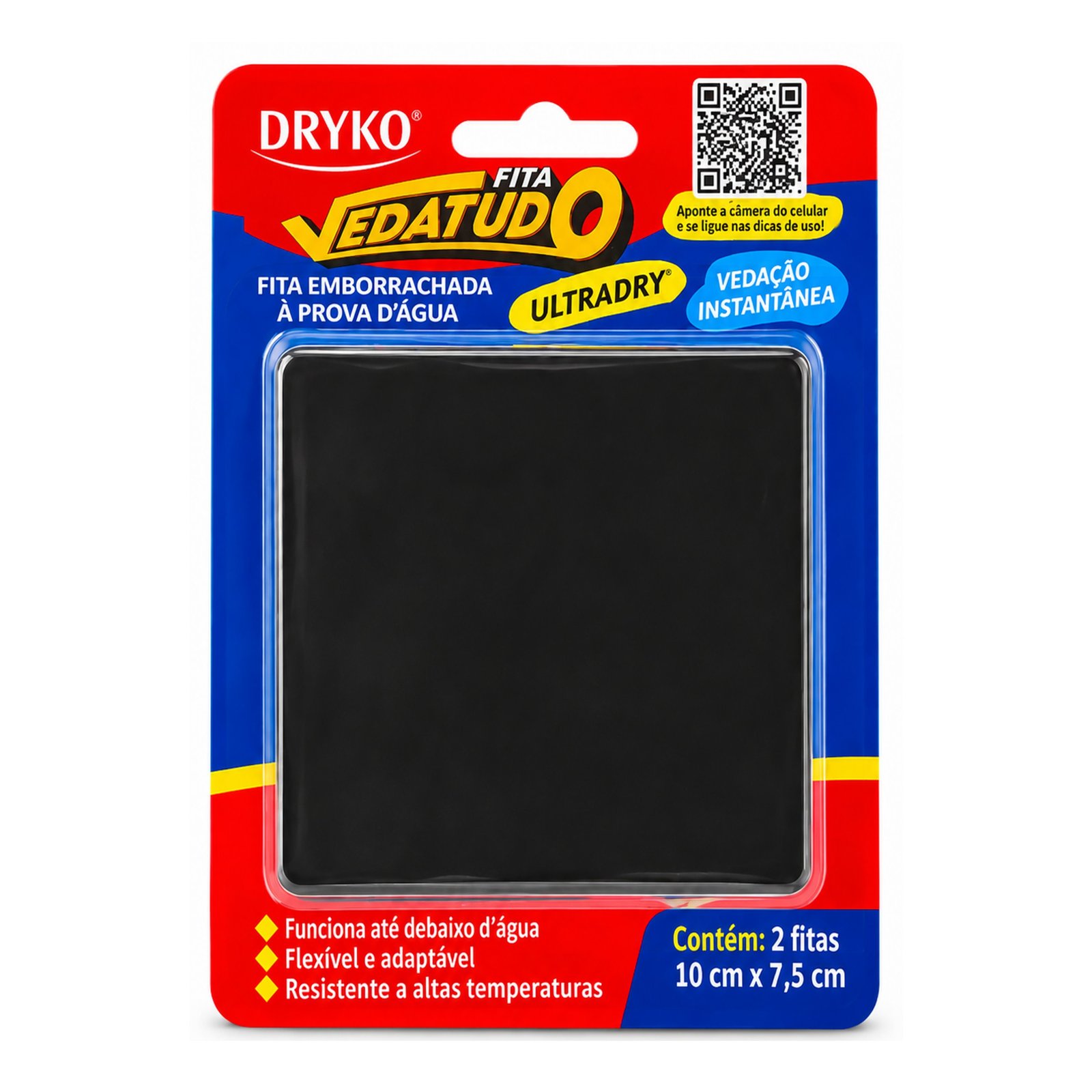 Cinta Selladora Autoadhesiva Drykofita Vedatudo Ultradry Negro 10cm x 7,5cm - 2 unidades