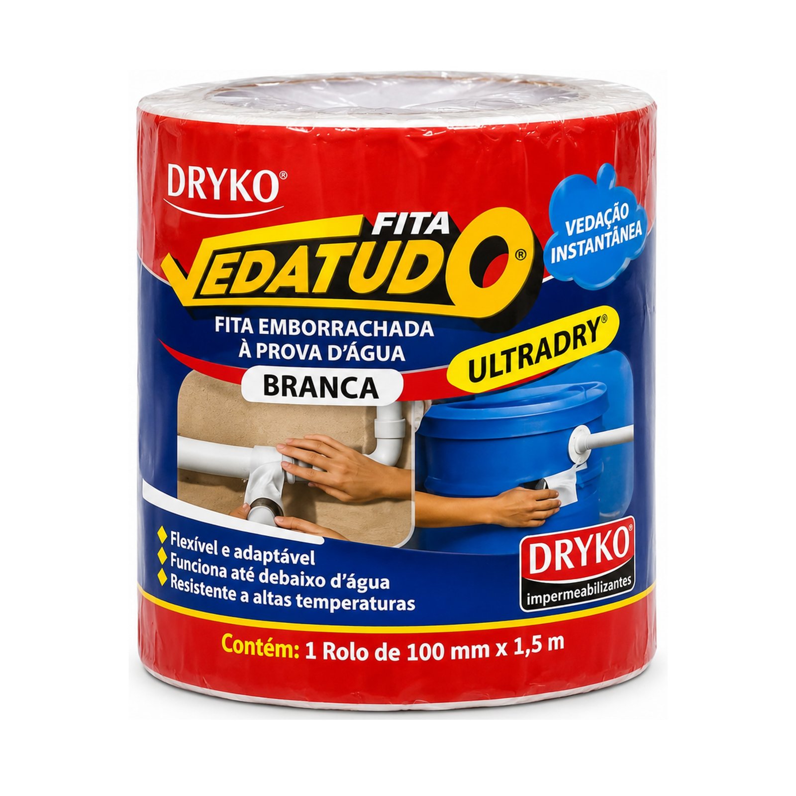 Cinta Selladora Autoadhesiva Drykofita Vedatudo Ultradry Blanca 100mm x 1,5m
